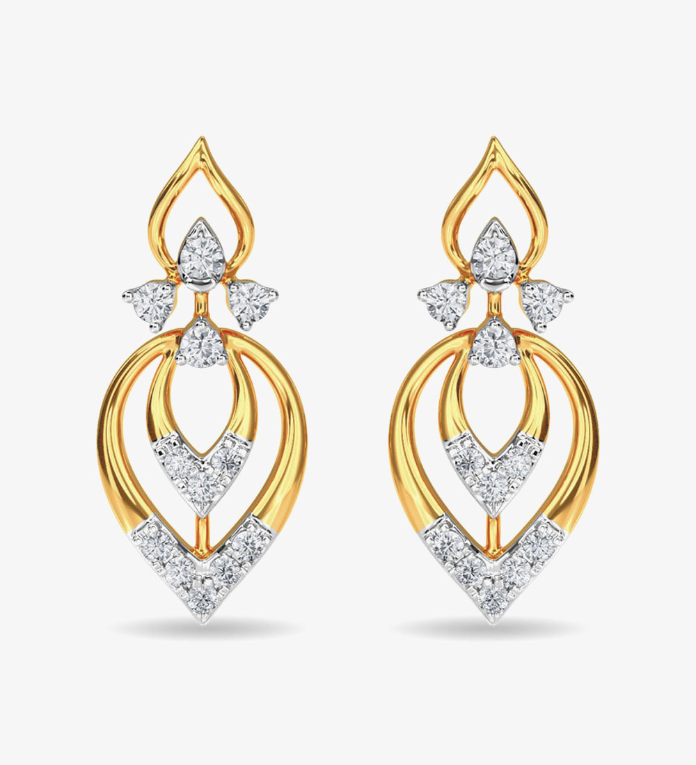 Beautiful Diamond Stud Eulla Earring Rose Gold