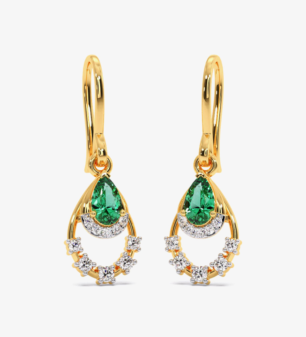 Verdant Splendour Diamond Dangle Earrings