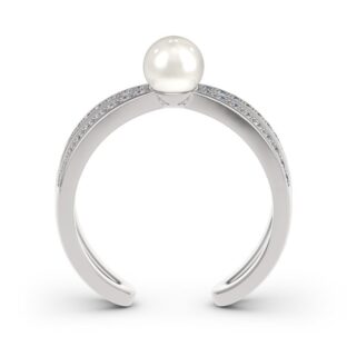 Split Shank Cultured Pearl Sterling Silver Ring