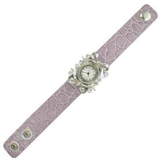 Crystal Leather Bracelet Bangle Watch