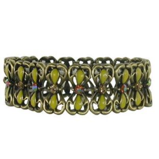 Vintage Rhinestone Enamel Bracelet Bangle