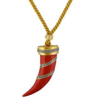 Swarovski Crystal  Horn Pendant Necklace