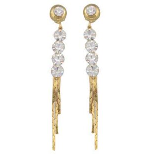 Swarovski Crystal Long Drop Stud Earrings