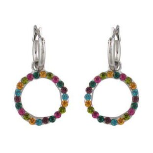 Swarovski Crystal Circle Clip On Earrings