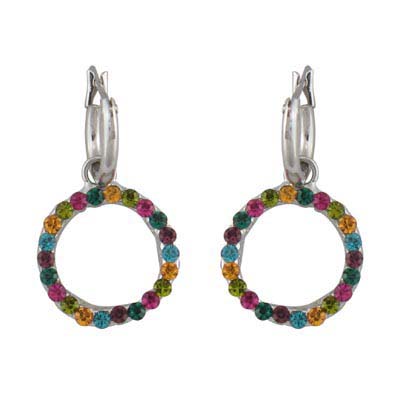 Swarovski Crystal Circle Clip On Earrings
