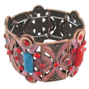 Vintage Crystal Turquoise Gemstone Bracelet