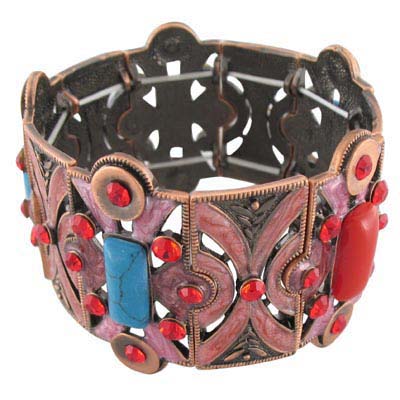 Vintage Crystal Turquoise Gemstone Bracelet