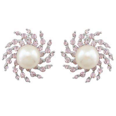 Swarovski Crystal Pearl Stud Earrings