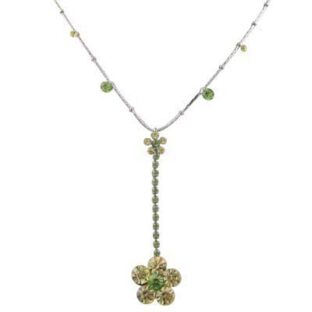 Swarovski Crystal Floral Drop Pendant NECKLACE