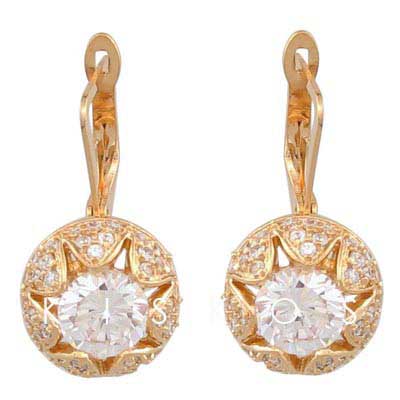 Swarovski Crystal Carved Screw Back Earrings