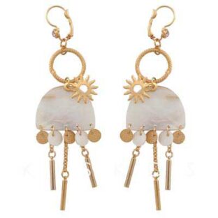 Shell Sun Dangle Chandelier Earrings