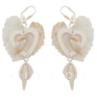 Shell Love Heart Leaf Screw Back Earrings