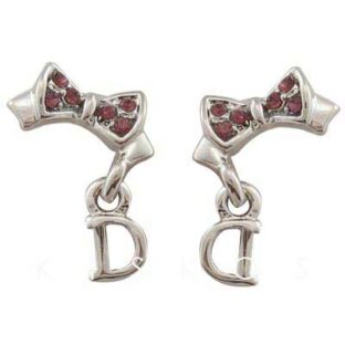 Swarovski Crytsal Tie Letter D Stud Earrings