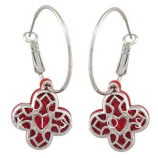 Swarovski Crytsal Flower Scew Back Earrings