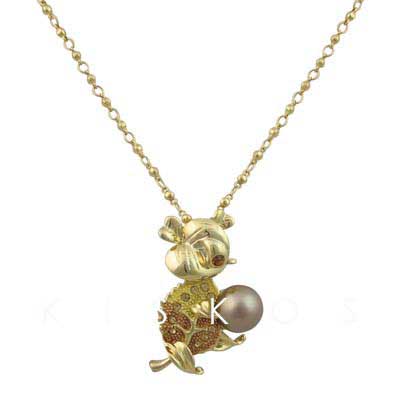 Crystal Ox Bull Leaf Ball Pendant NECKLACE