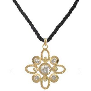 Swarovski Crystal Gold Floral Pendant NECKLACE