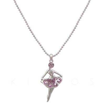 Crystal Dancing Lady Pendant NECKLACE