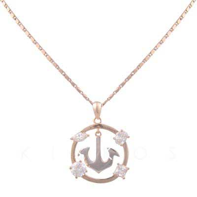 Swarovski Crystal  Anchor Pendant NECKLACE