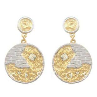 Swarovski Crystal Brick Wall Pendant Earrings