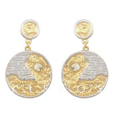 Swarovski Crystal Brick Wall Pendant Earrings
