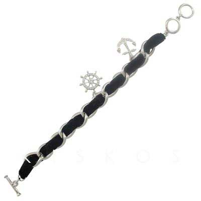 Swarovski Crystal Anchor Rudder Helm Bracelet