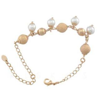 Pearl Golden Beads Bracelet Bangle
