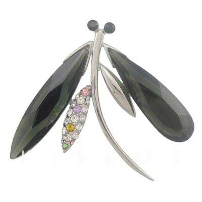 Swarovski Crystal Dragonfly Bird Brooch