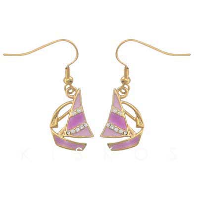 Swarovski Crystal Sailboat Pendant Earrings