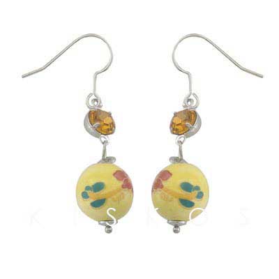 Swarovski Crystal Floral Bead Dangle Earrings
