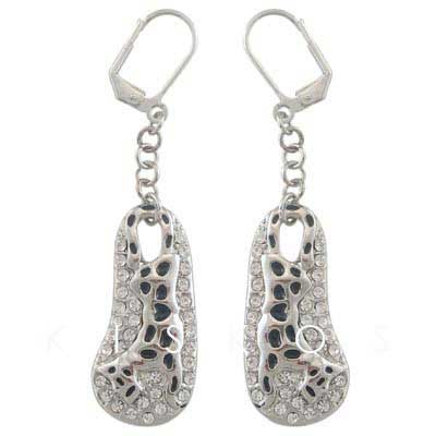Swarovski Crystal Shoe Dog Leopard Earrings