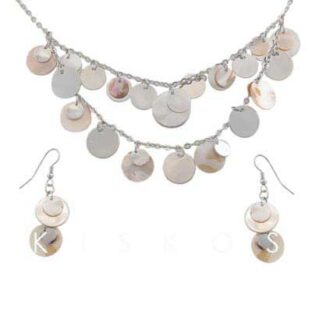 Circle Round Shell Pendant Party Jewelry Set