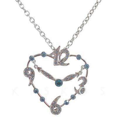 Swarovski Crystal Clock Pendant NECKLACE