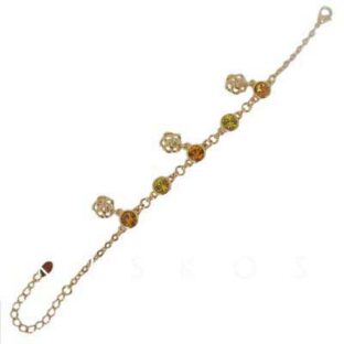 Swarovski Crystal Golden Rose Chain Bracelet