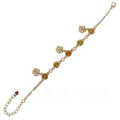Swarovski Crystal Golden Rose Chain Bracelet