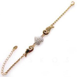 Swarovski Crystal Golden Love Heart BRACELET