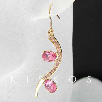 Swarovski Crystal Pink Snake Pendant Earrings