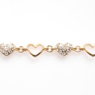 Swarovski Crystal Golden Love heart Bracelet