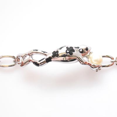 Swarovski Crystal Pearl Frog Chain Bracelet