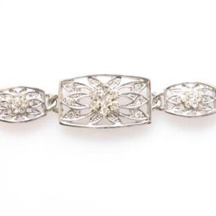 Swarovski Crystal Floral Carved Bracelet Bangle