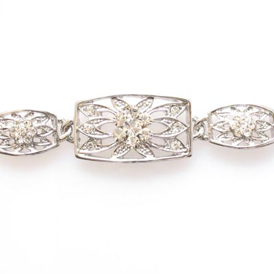 Swarovski Crystal Floral Carved Bracelet Bangle