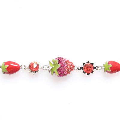 Swarovski Crystal Strawberry Flower Bracelet