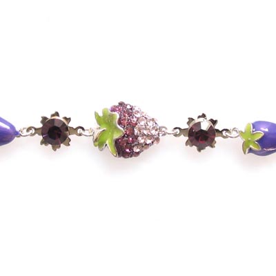 Swarovski Crystal Strawberry Flower Bracelet