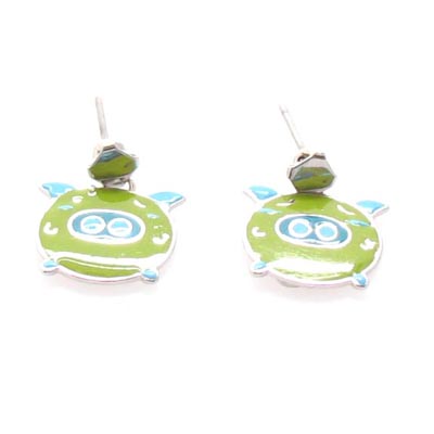 Enamel Lovely Pig Stud Earrings