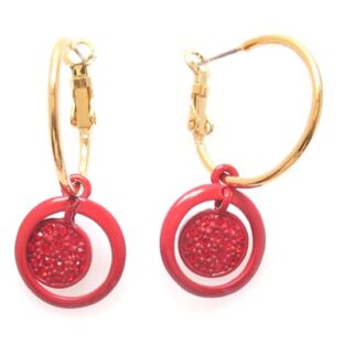 Swarovski Crystal Pendant Circle Hoop Earrings