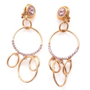 Swarovski Crystal Pendant Circle Stud Earrings