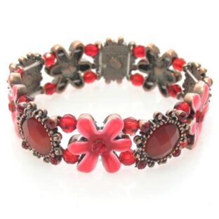 Swarovski Crystal Enamel Floral StretchBracelet