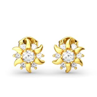 Sunflower Sterling Silver Stud Earrings