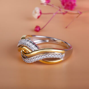 Intertwined Round Cut Sterling Silver Women's Band