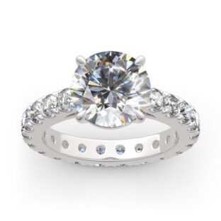 Classic Round Cut Sterling Silver Eternity Ring