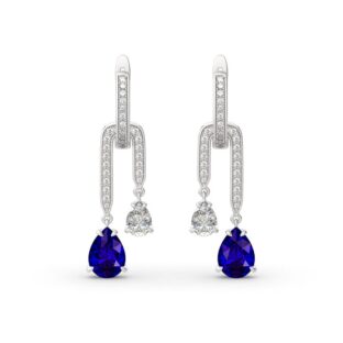 Pear Shape Pendant Sterling Silver Earrings